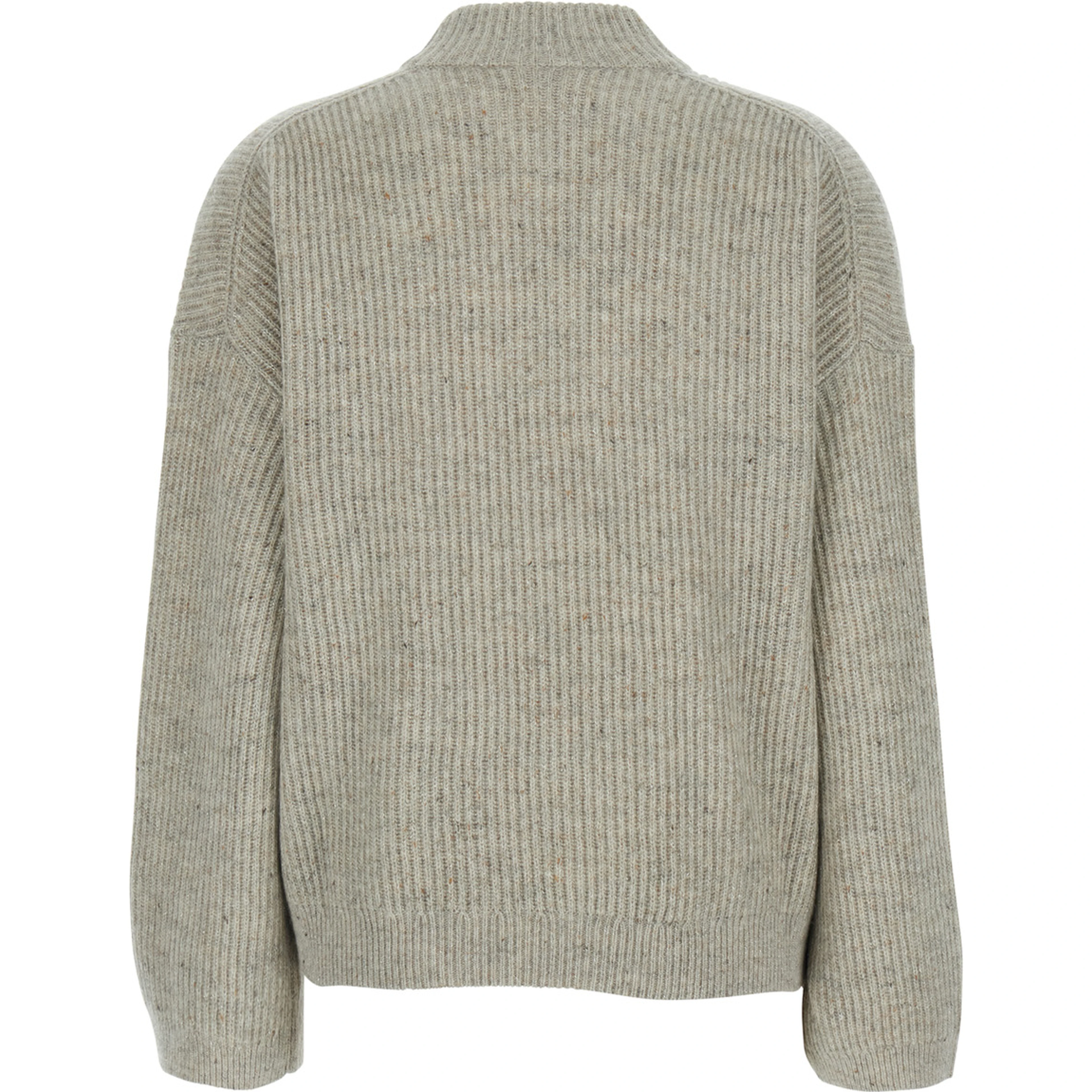 Gray Turtleneck Knit Sweater in Cashmere for Women