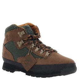EURO HIKER Brown Ankle Boots with Logo Pendant and Lace Closure in Suede Men