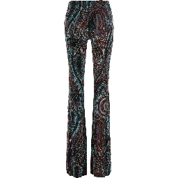 High-waisted Devorè Pants with Pockets Multicolor Women