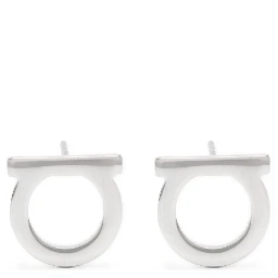Gancini Earrings with Silver-Colored Brass Plate for Women