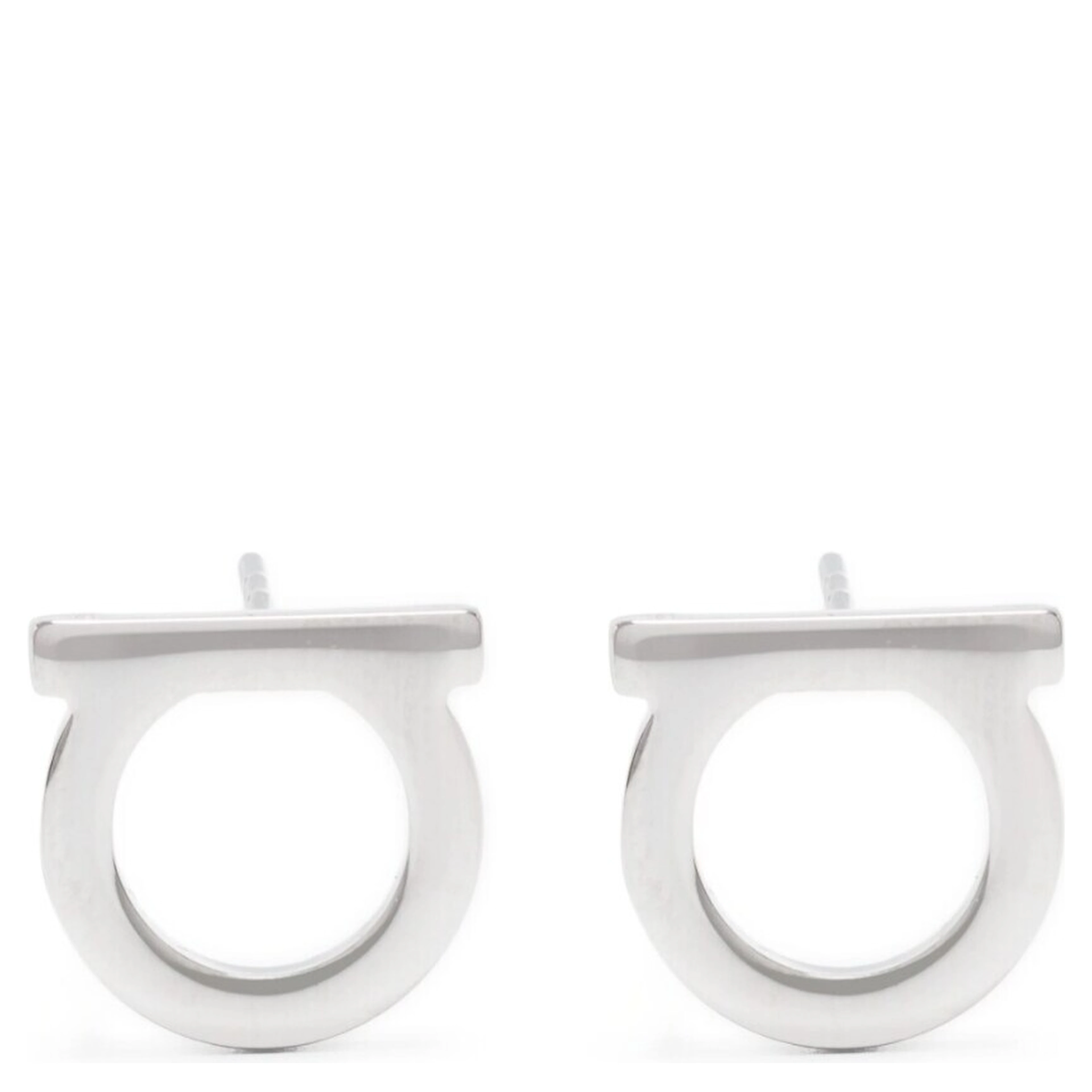 Gancini Earrings with Silver-Colored Brass Plate for Women
