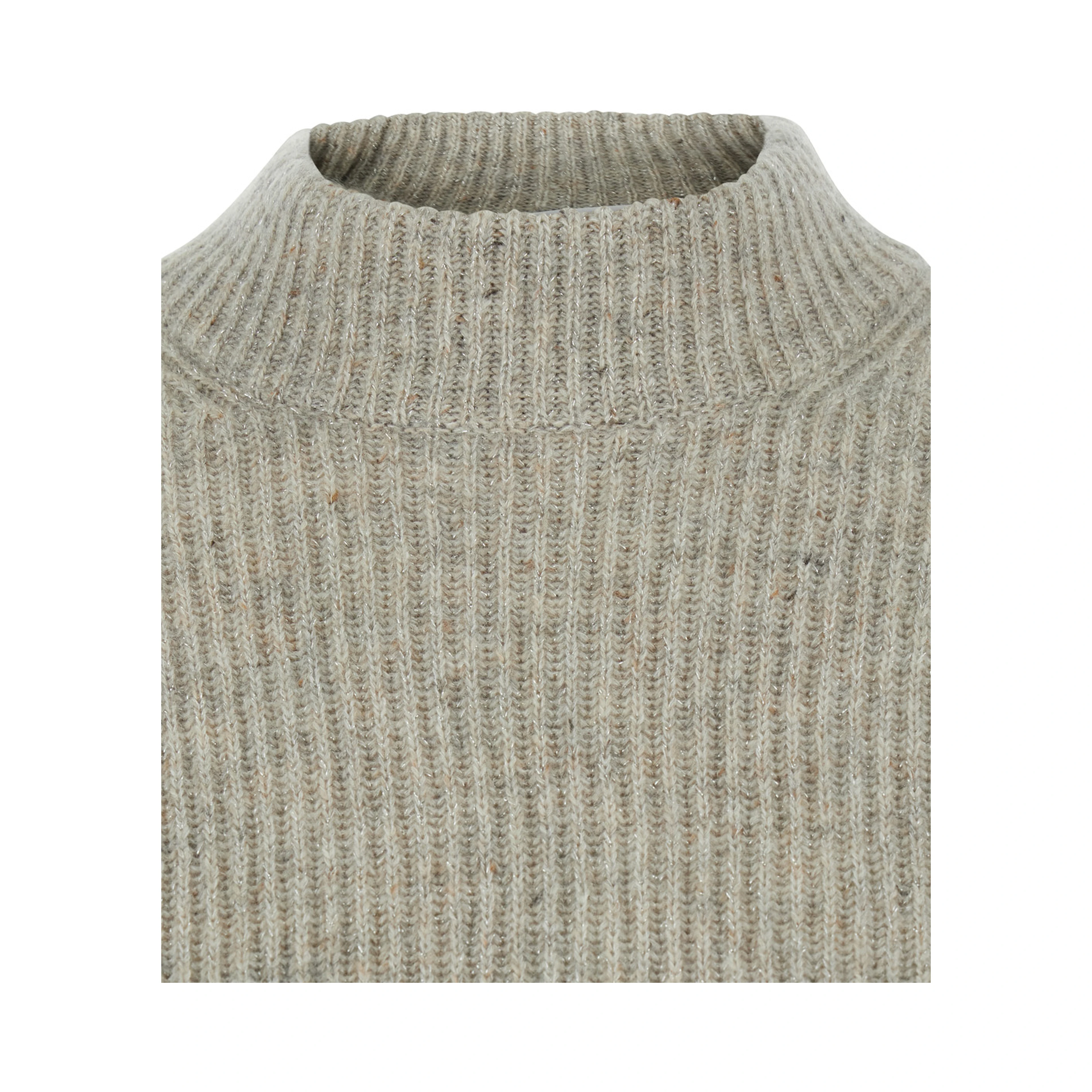 Gray Turtleneck Knit Sweater in Cashmere for Women