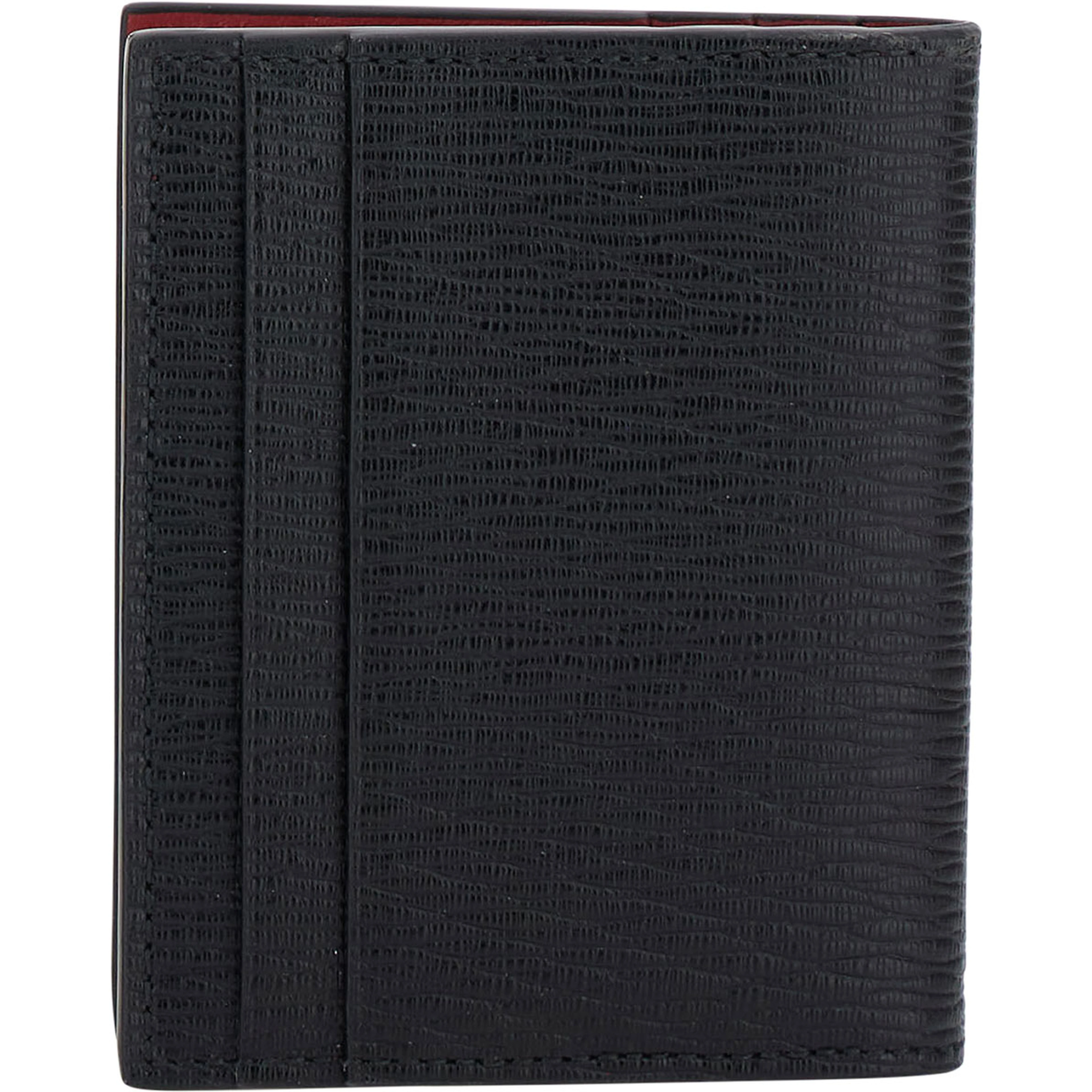 Card holder with Gancini detail in Black Leather for Men