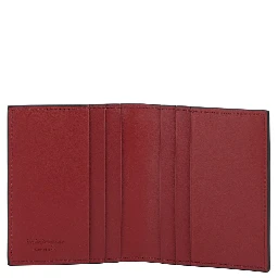 Card holder with Gancini detail in Black Leather for Men