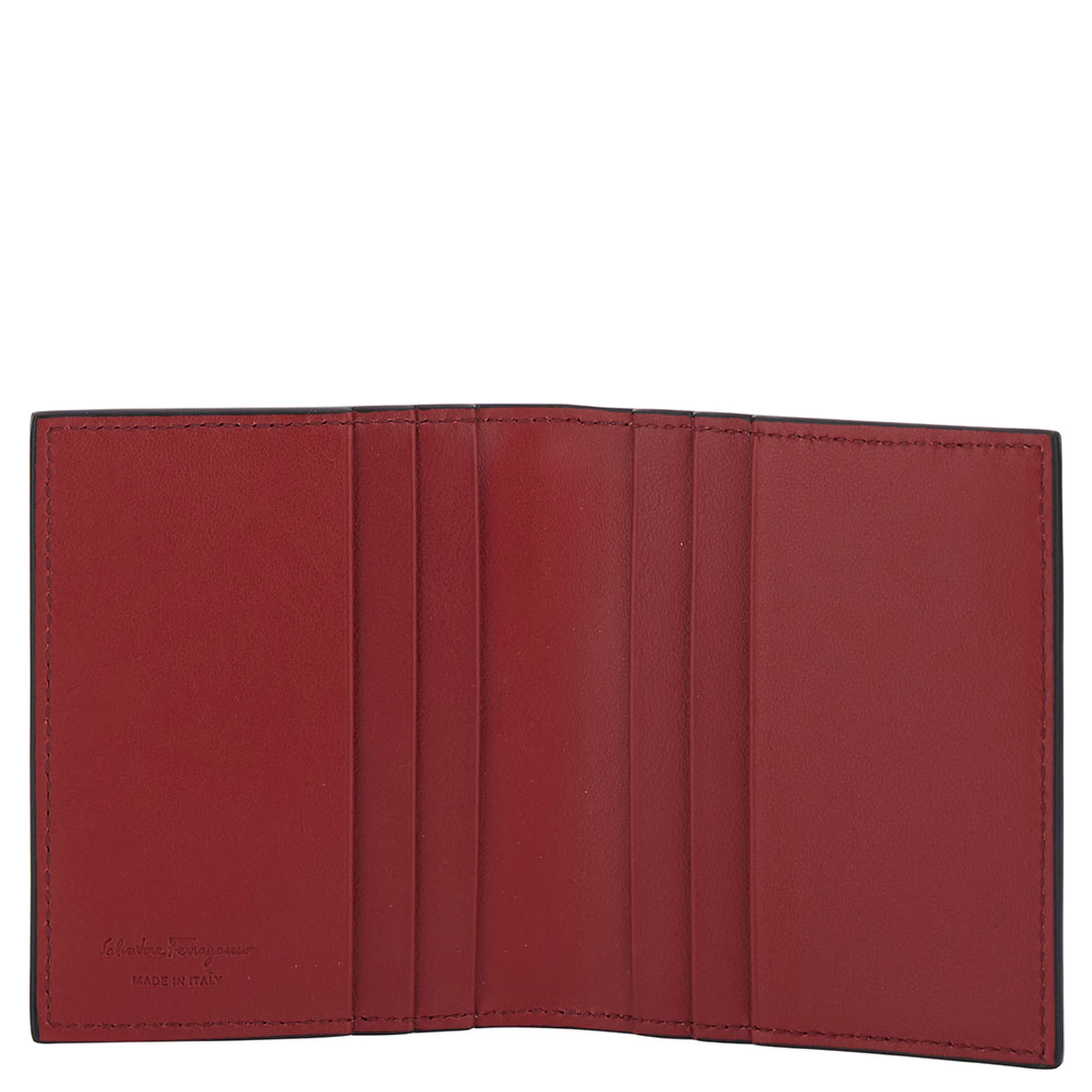 Card holder with Gancini detail in Black Leather for Men