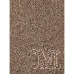 Dalia Beige Scarf with logo embroidery on the front and frayed edges in cashmere for women
