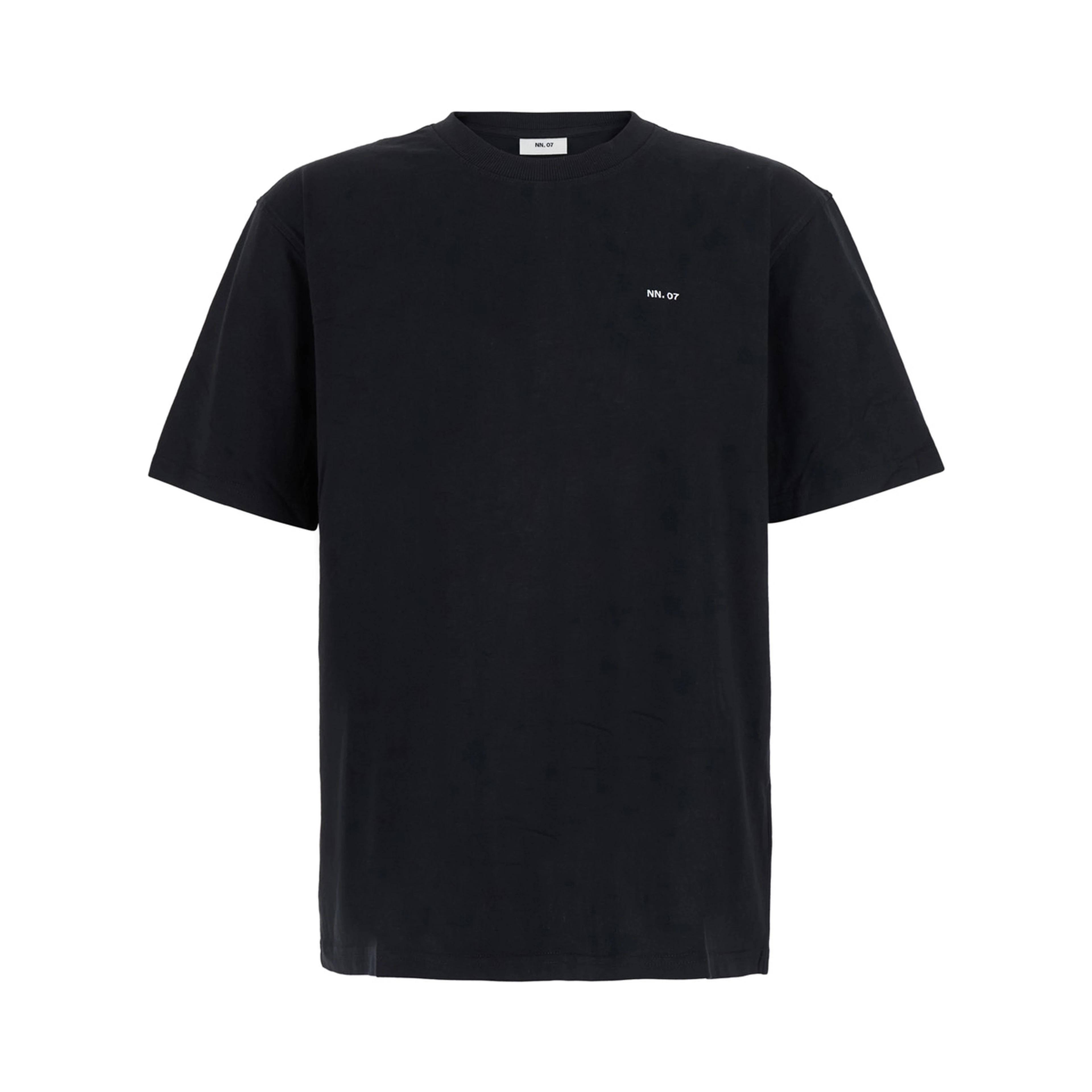 Black T-Shirt with Round Neck and Short Sleeves for Men