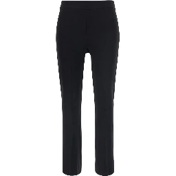 Black Trousers with fitted design and tone-on-tone stitching in fabric for women