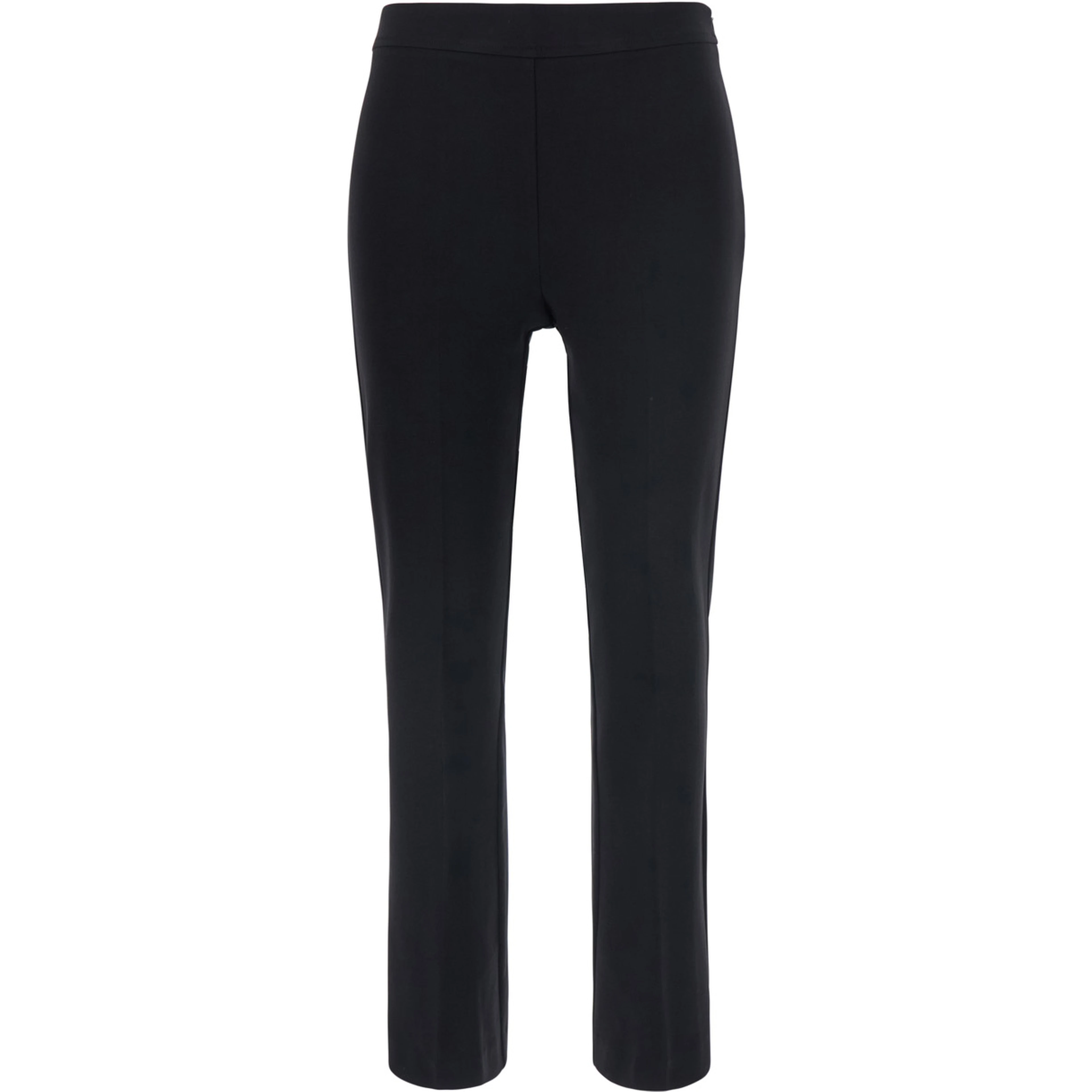 Black Trousers with fitted design and tone-on-tone stitching in fabric for women