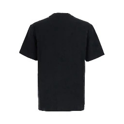 Black T-Shirt with Round Neck and Short Sleeves for Men