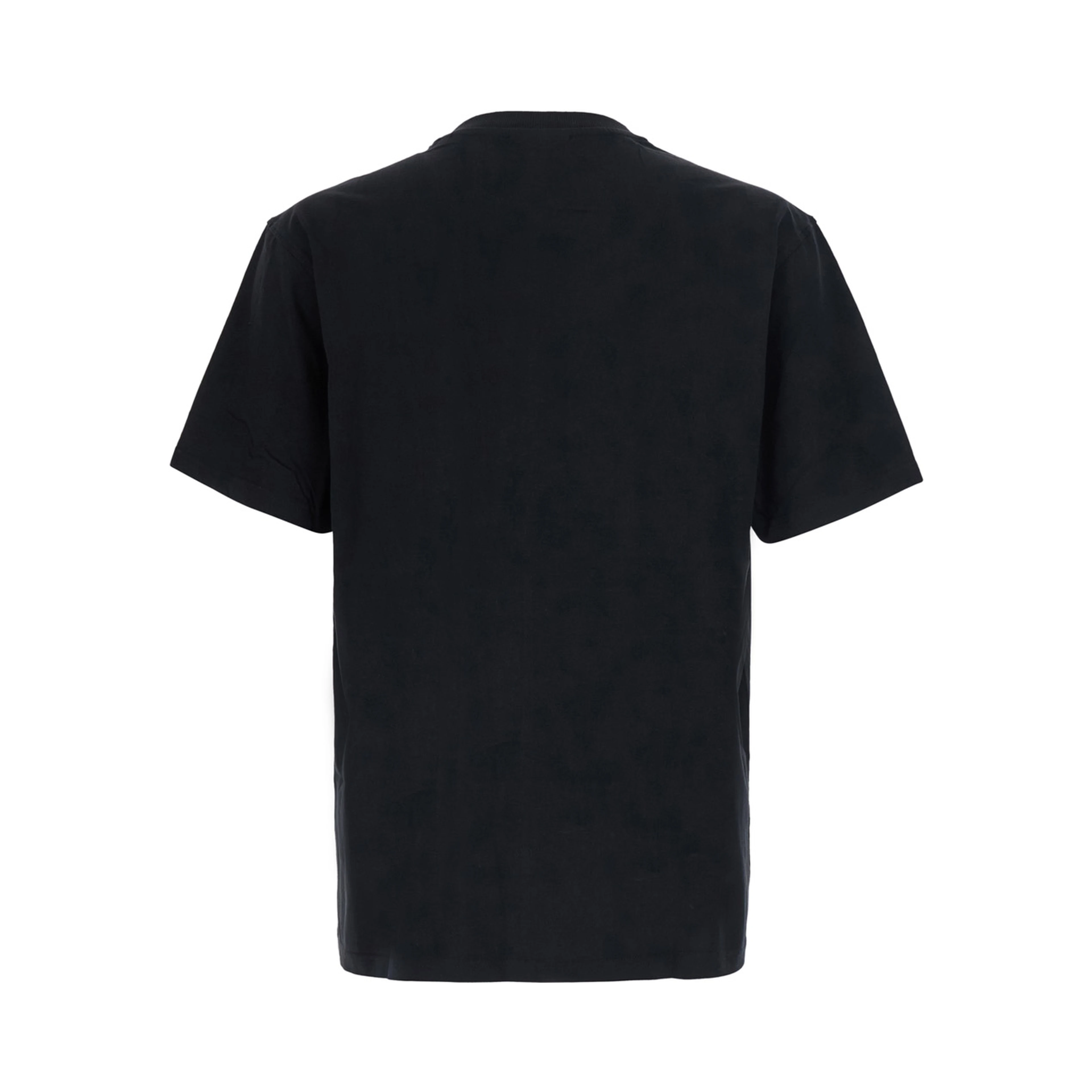 Black T-Shirt with Round Neck and Short Sleeves for Men