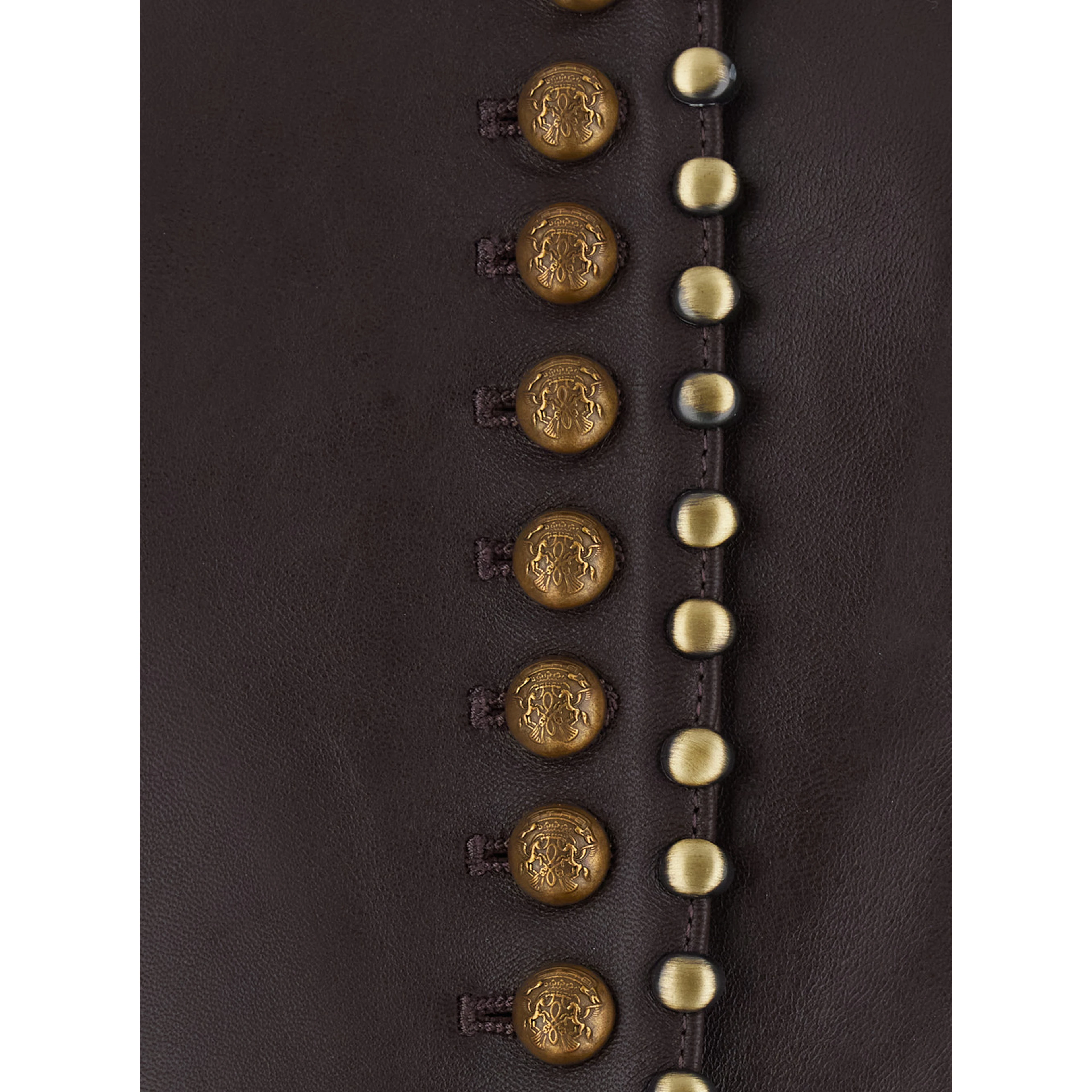 Leather Jacket with Elegant Details and Soft Brown Lining for Men
