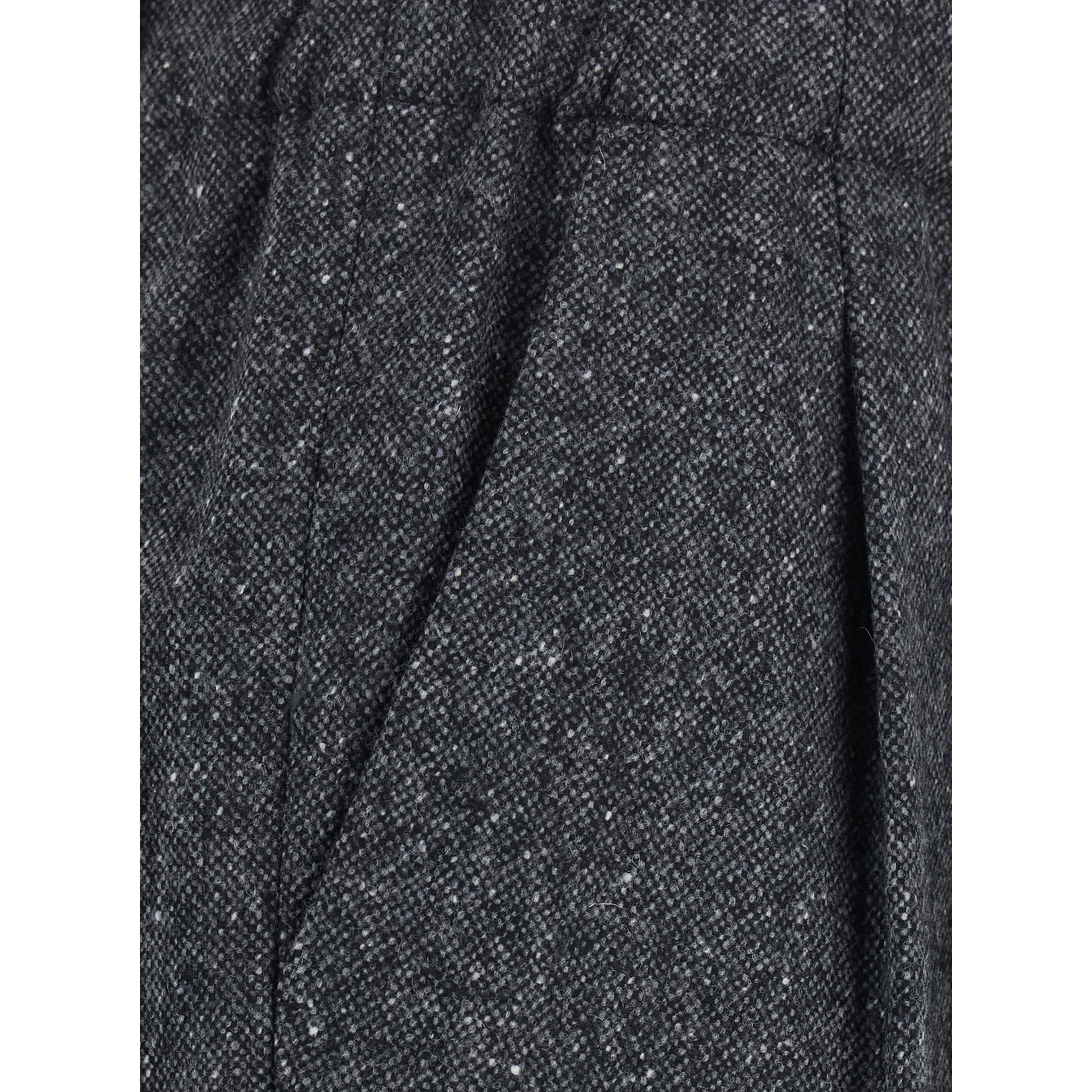 Grey Trousers with semi-elasticated waist and cuffs in Wool Blend women