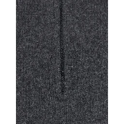 CRASSO is a sweater with a V-neck and long sleeves in gray for women