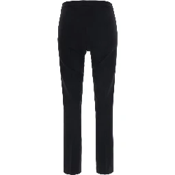 Black Trousers with fitted design and tone-on-tone stitching in fabric for women