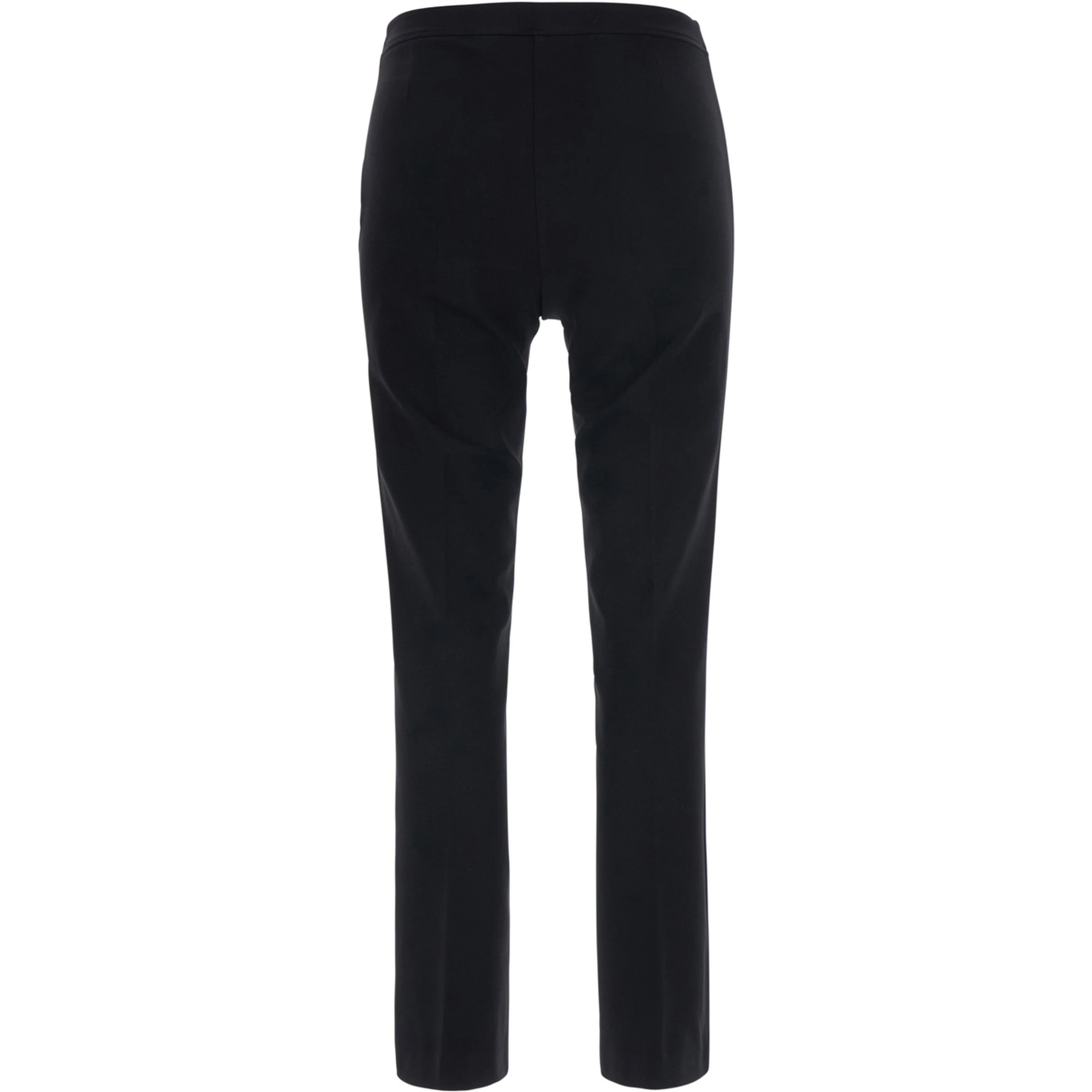 Black Trousers with fitted design and tone-on-tone stitching in fabric for women