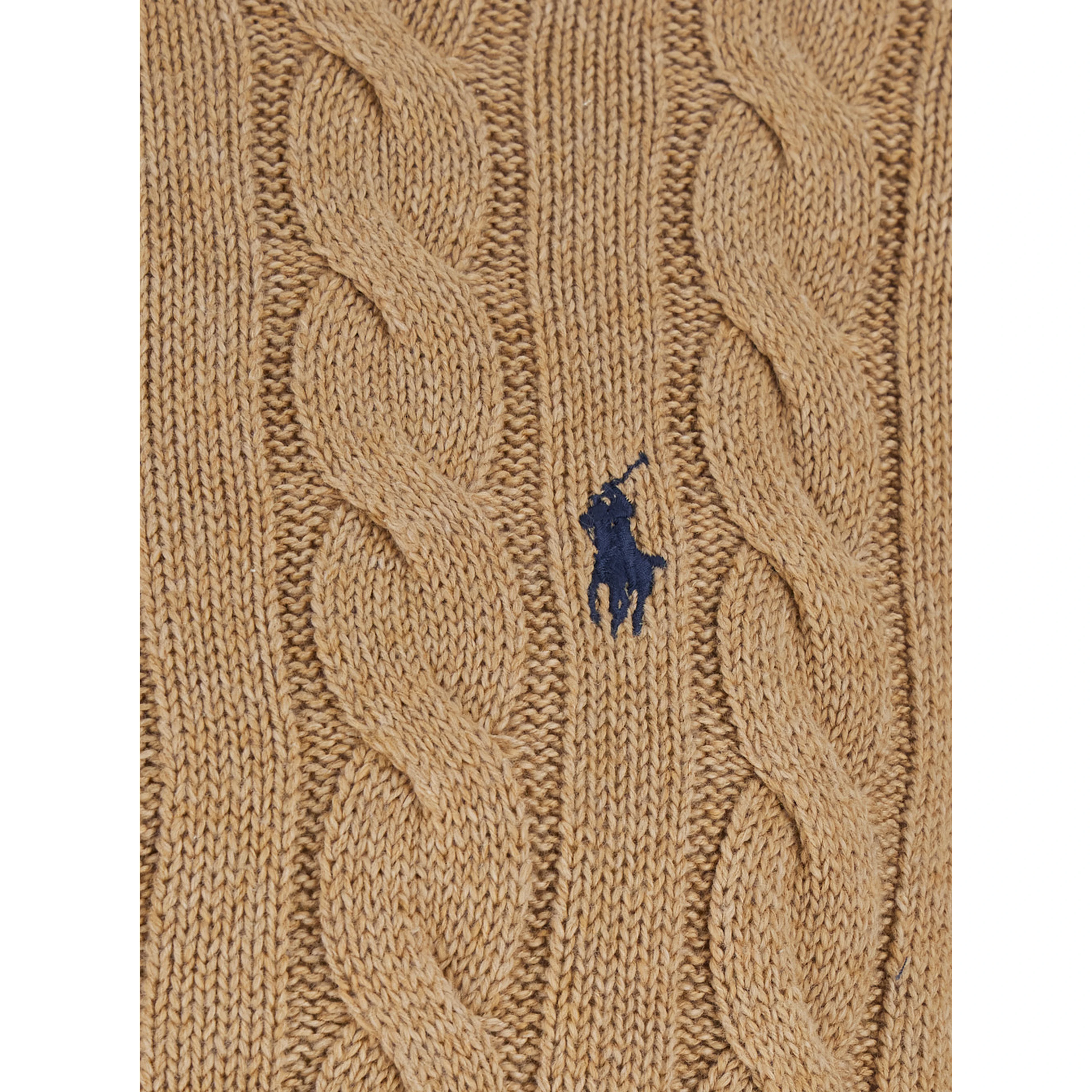 Beige Sweater with half zip on the front and Pony logo on the front in cotton for men