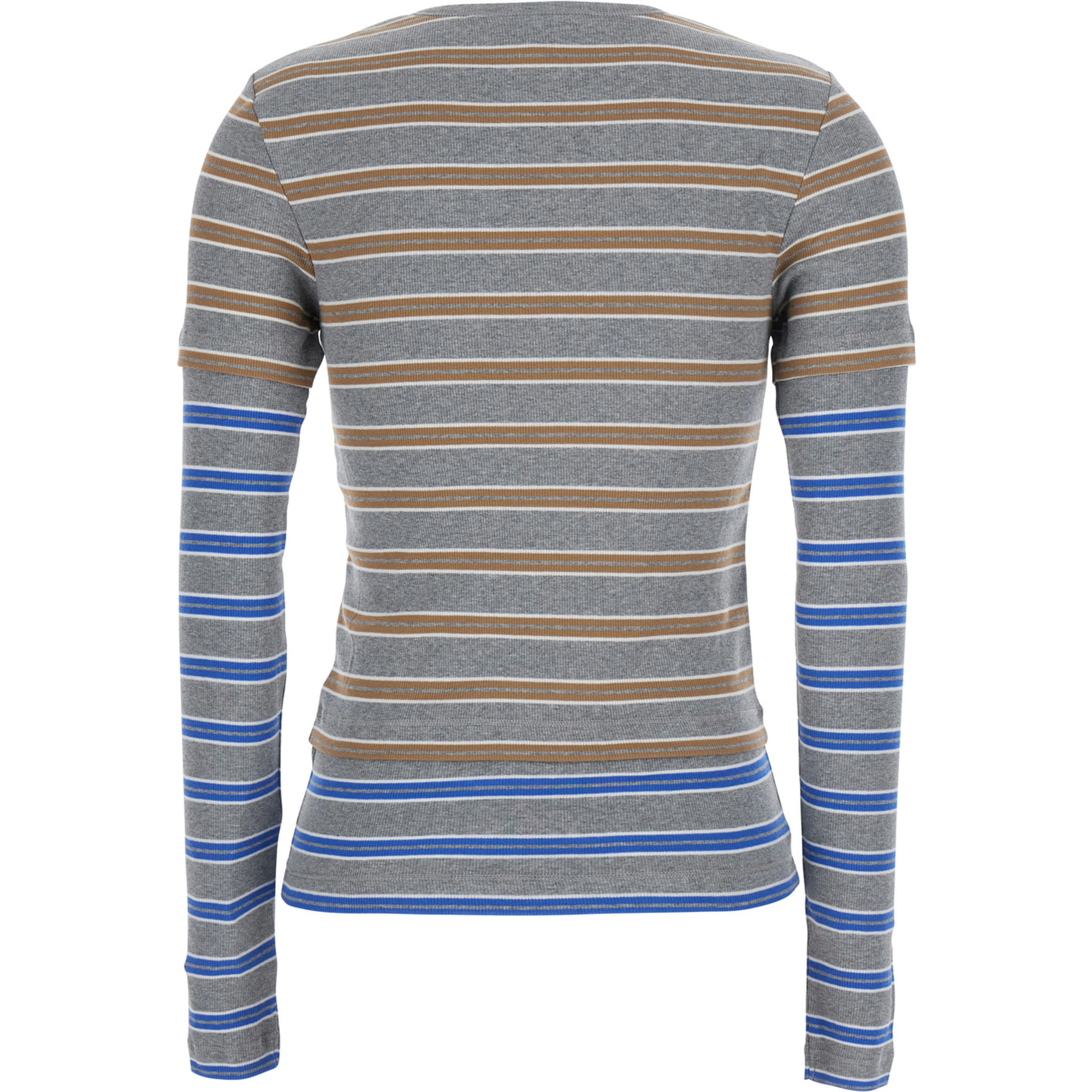 Long Sleeve Mesh Top with Blue Details