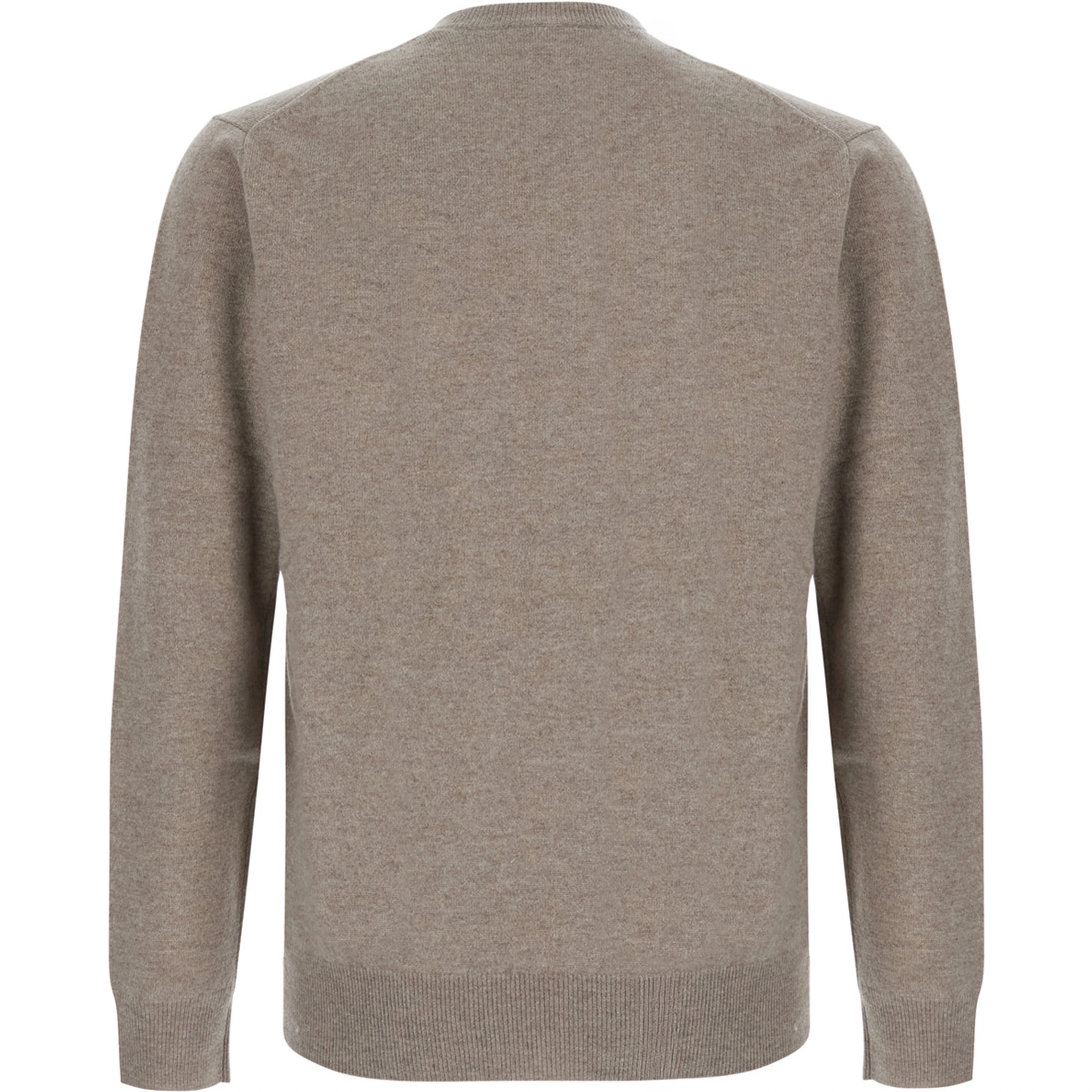 Beige V-Neck Sweater in Wool and Cashmere for Men