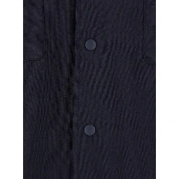 Blue Shirt with Pointed Collar and Button Closure in Wool Blend Men