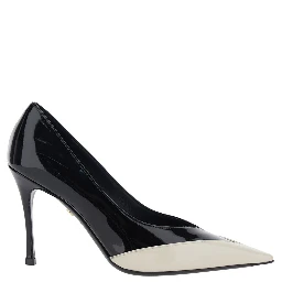 Pumps Yasmin 95-ADV with Pointed Toe in White Leather for Women