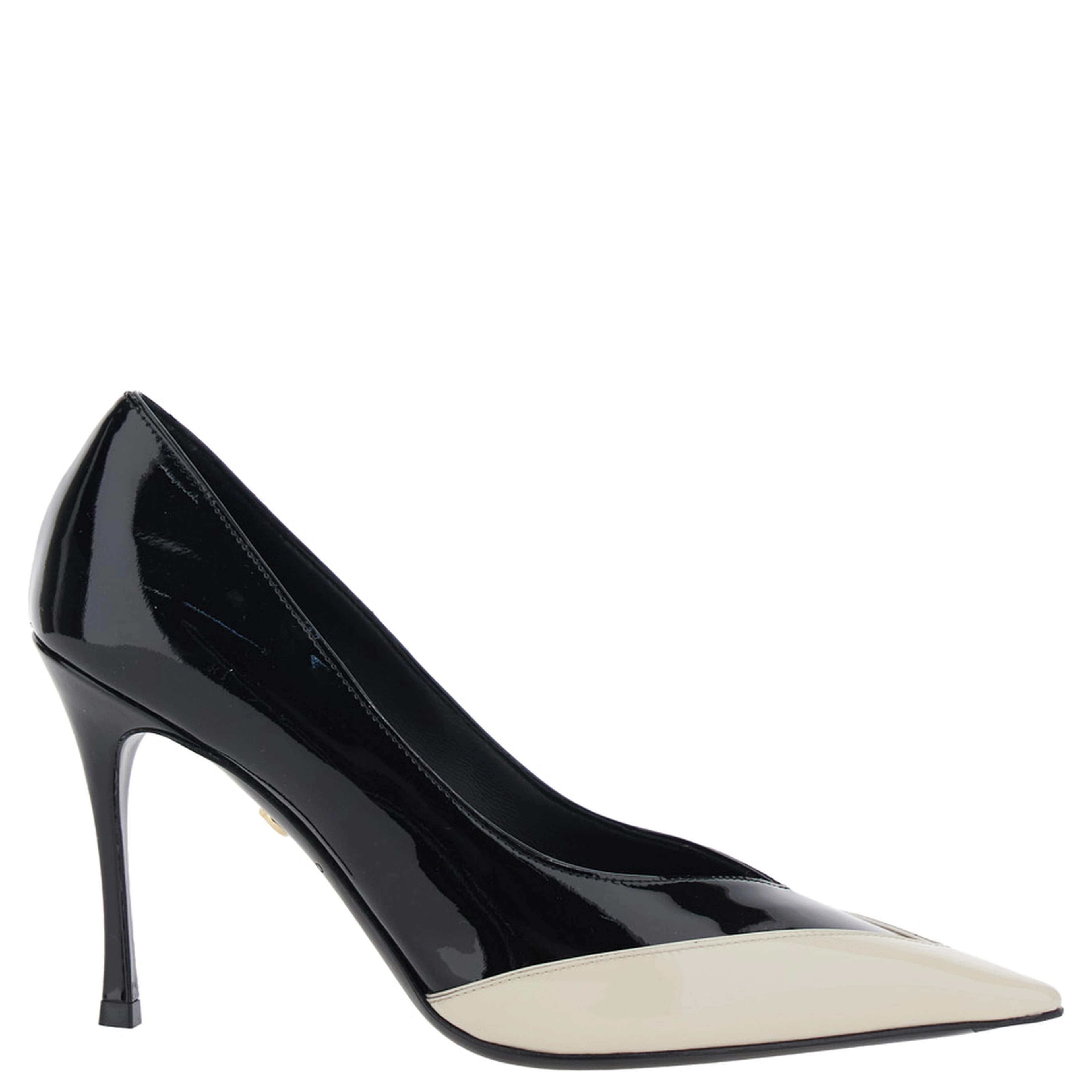 Pumps Yasmin 95-ADV with Pointed Toe in White Leather for Women
