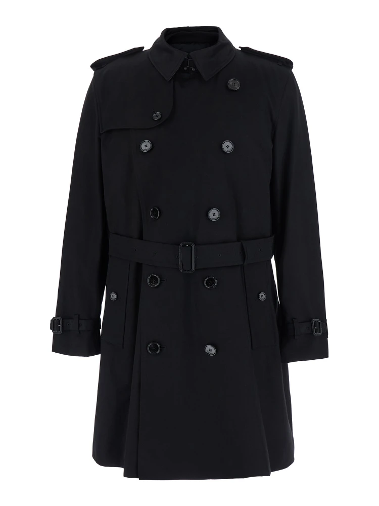 Trench with Detachable Detail in Black