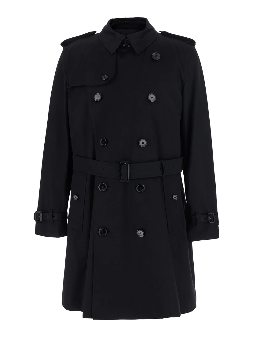 Trench with Detachable Detail in Black