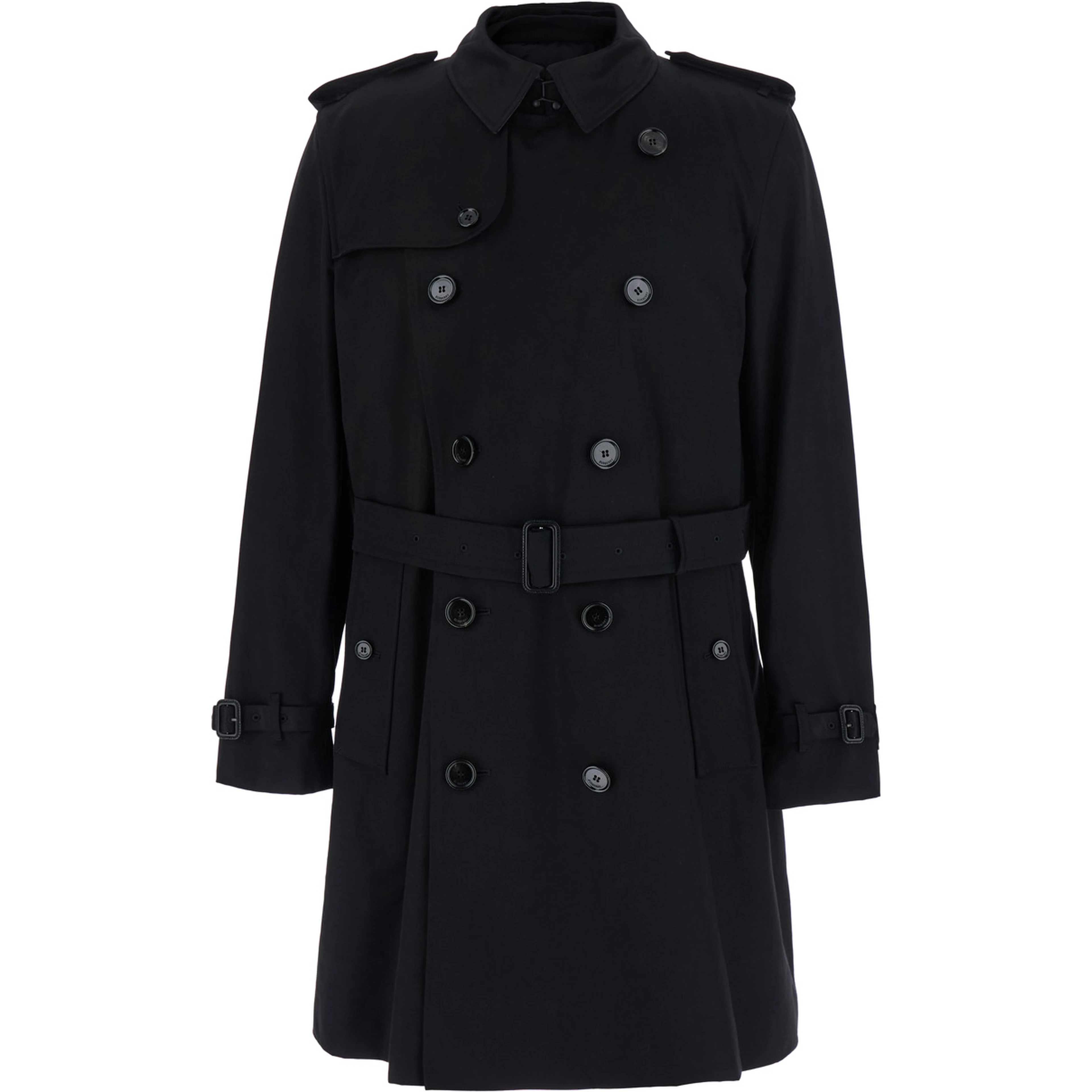 Trench with Detachable Detail in Black