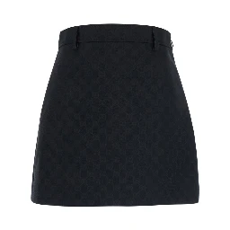 Black Miniskirt with hidden zip closure in Blend GG cotton for women