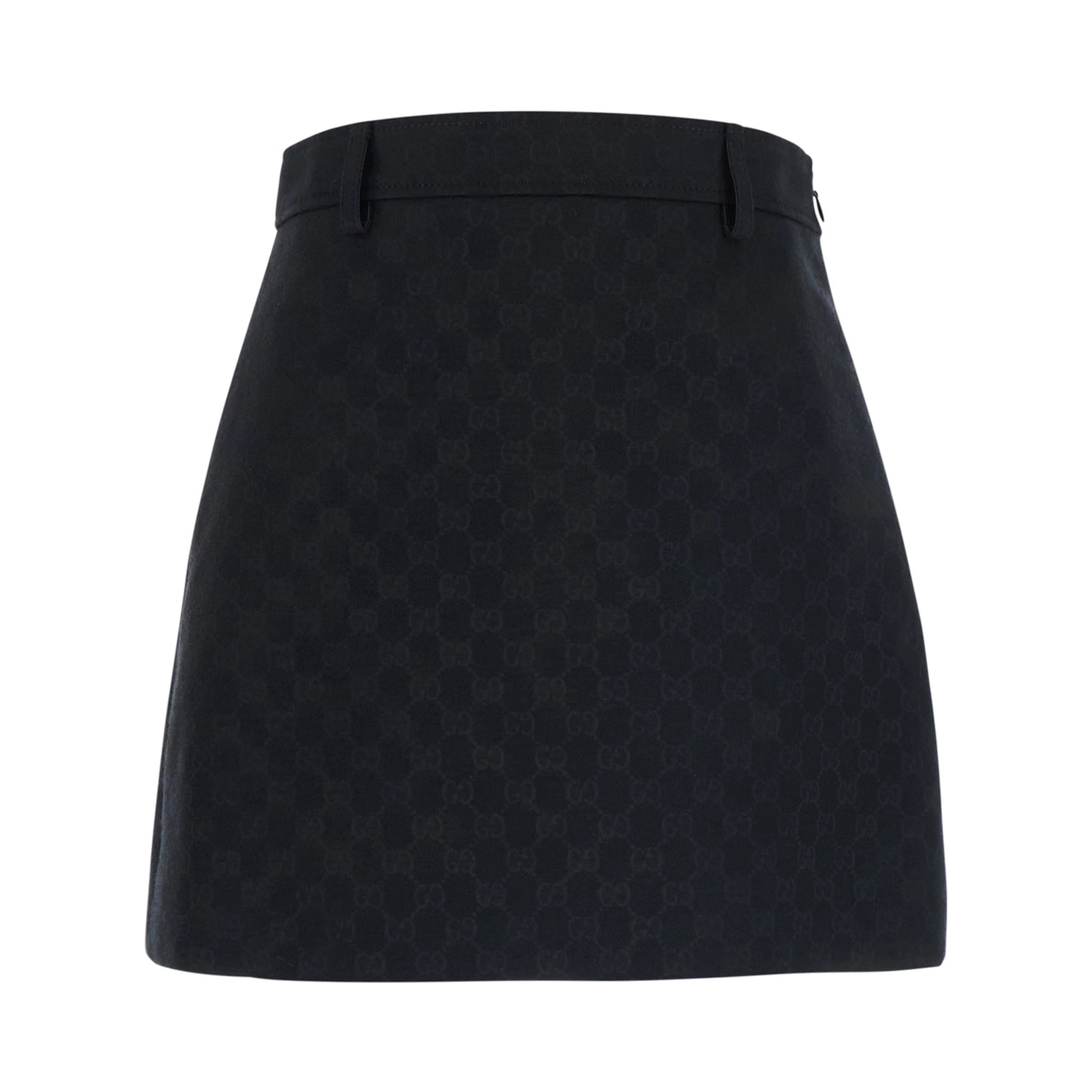 Black Miniskirt with hidden zip closure in Blend GG cotton for women