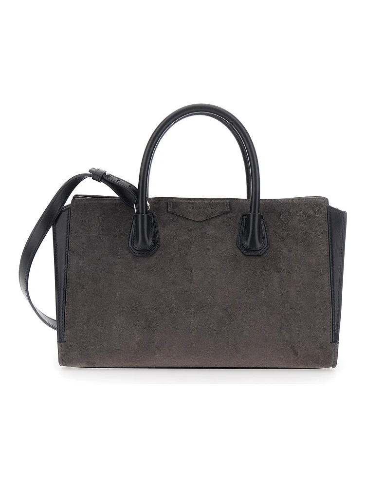Handbag ANTIGONA SMALL BAG with Handles and Zip Closure in Gray Leather for Women