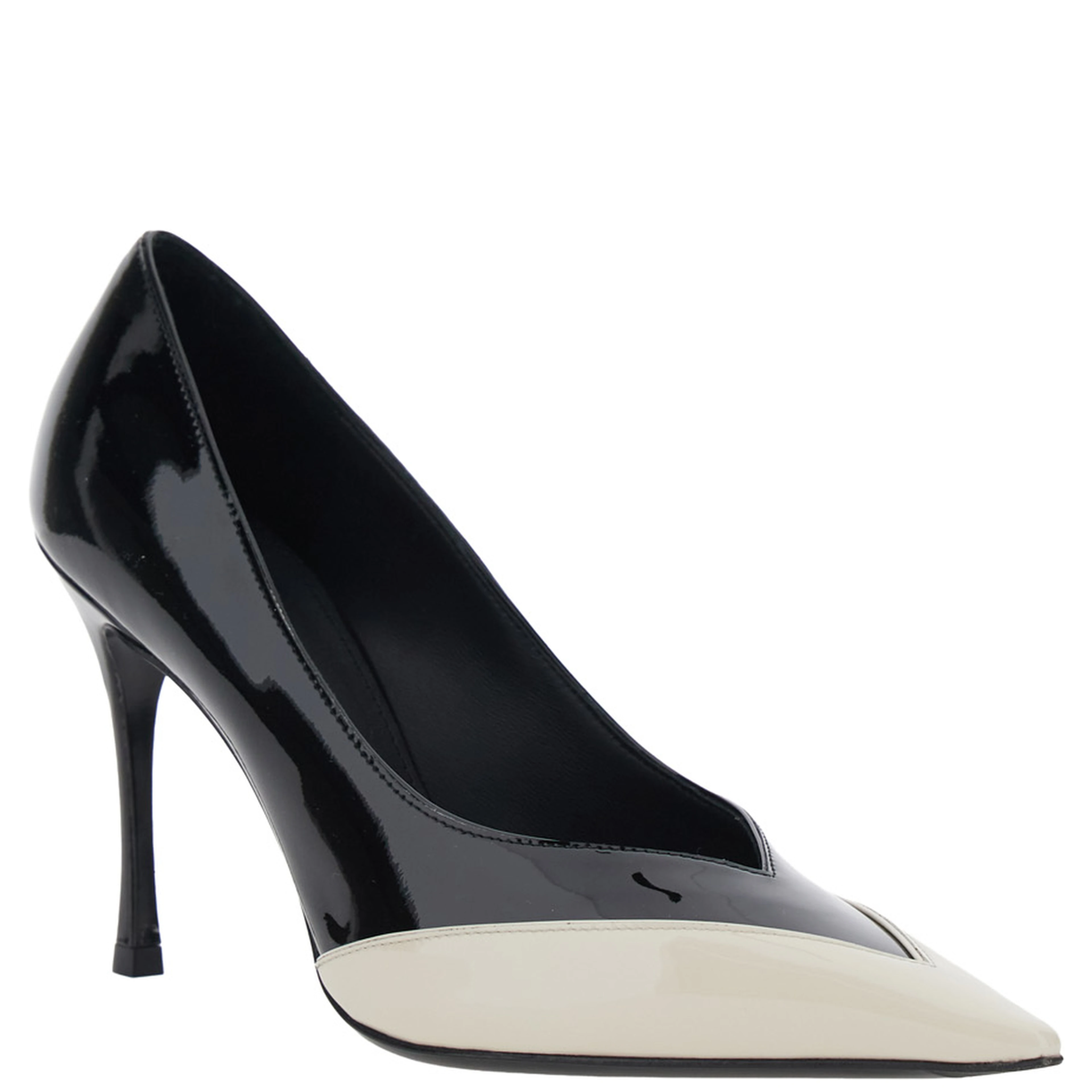 Pumps Yasmin 95-ADV with Pointed Toe in White Leather for Women