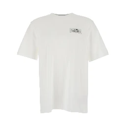 White T-Shirt with Spirit Print on the Front in Cotton for Men