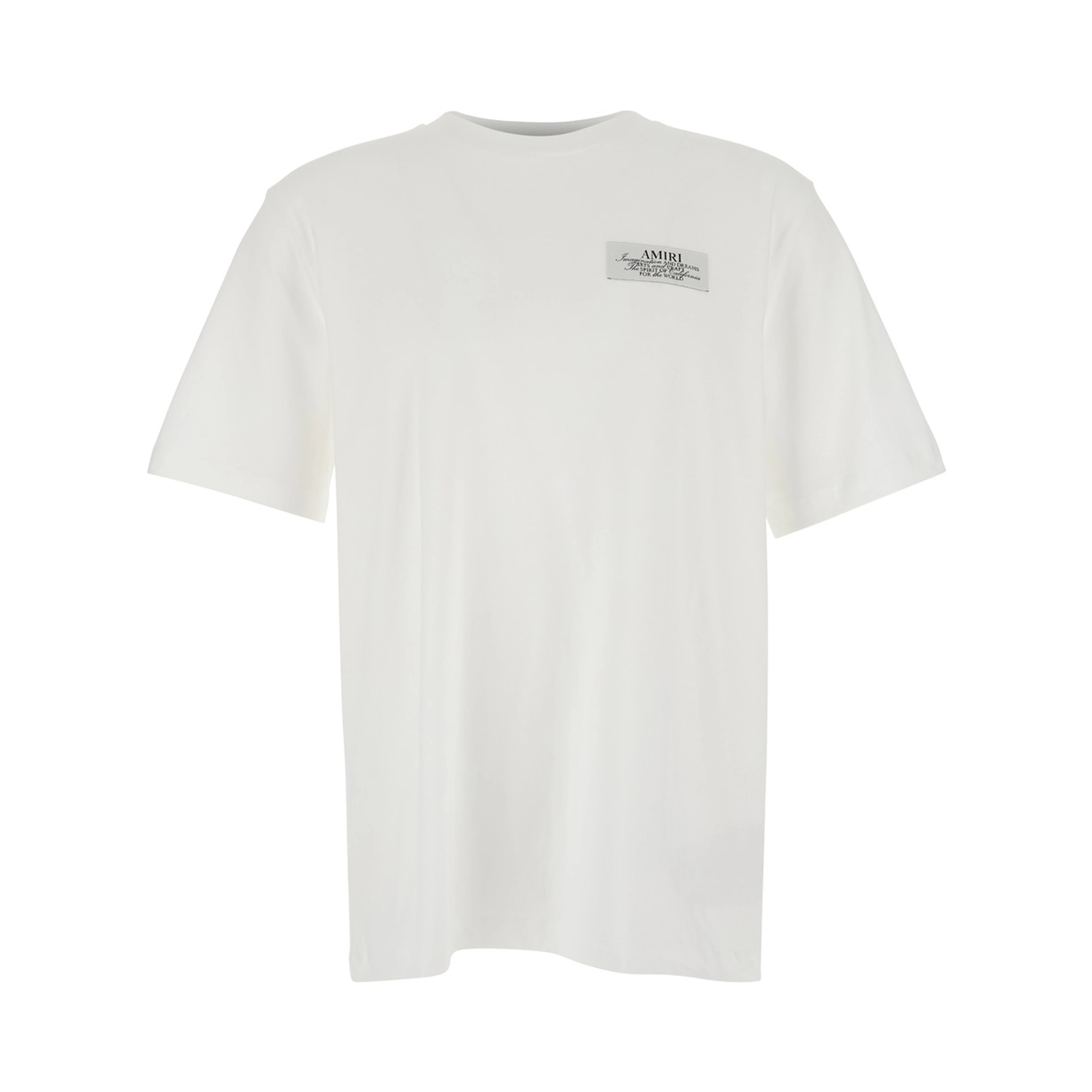 White T-Shirt with Spirit Print on the Front in Cotton for Men