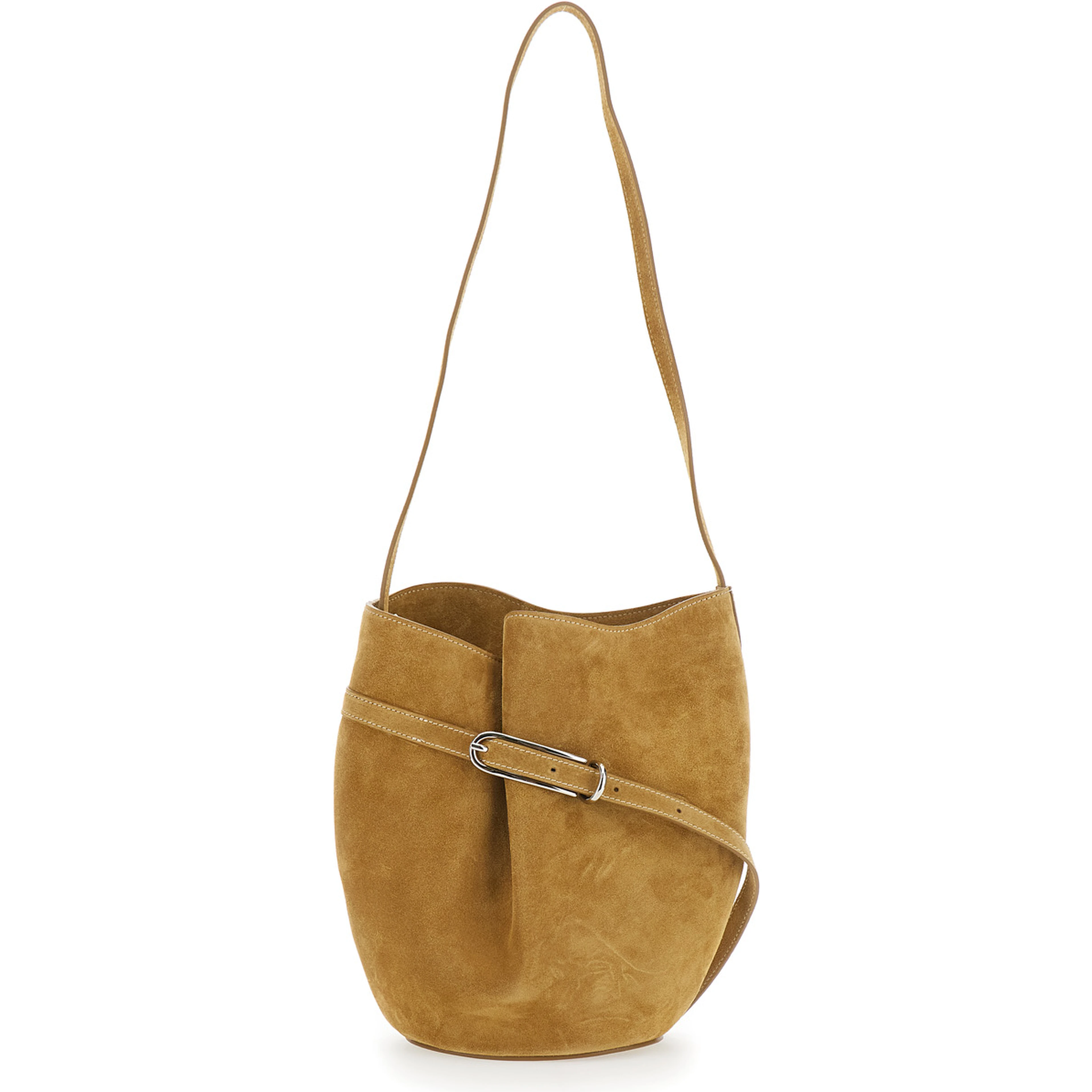 Brown Crossbody bag with Adjustable Strap in Suede for Women