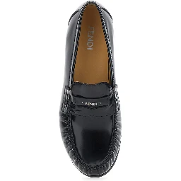 Black Loafers with Rounded Toe in Leather for Men