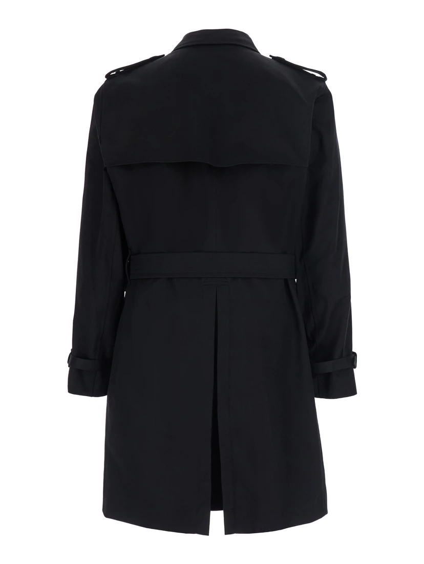 Trench with Detachable Detail in Black