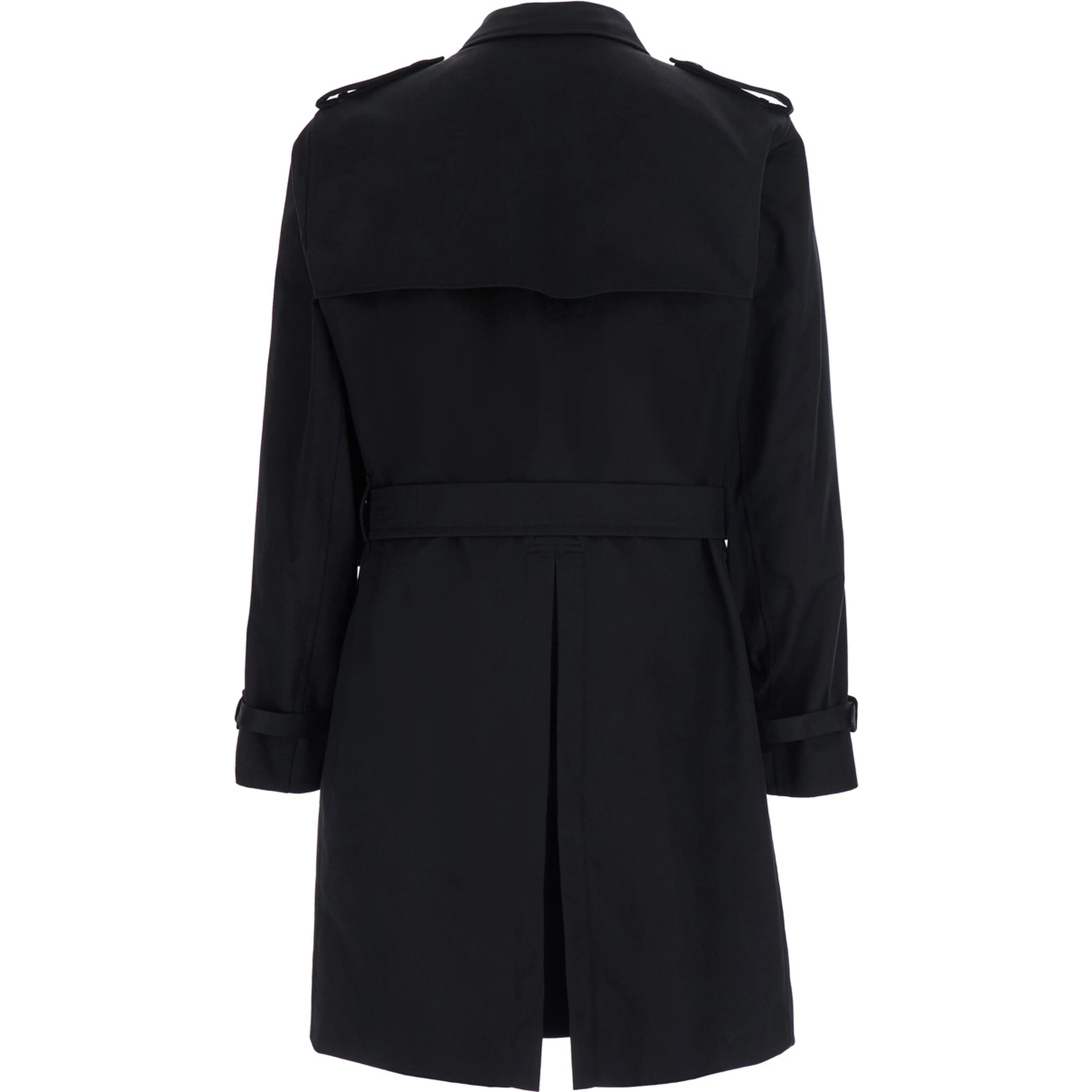 Trench with Detachable Detail in Black