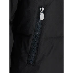 Godetia Brown Down jacket with hood with fur and quilted design in Tech Fabric Brown women