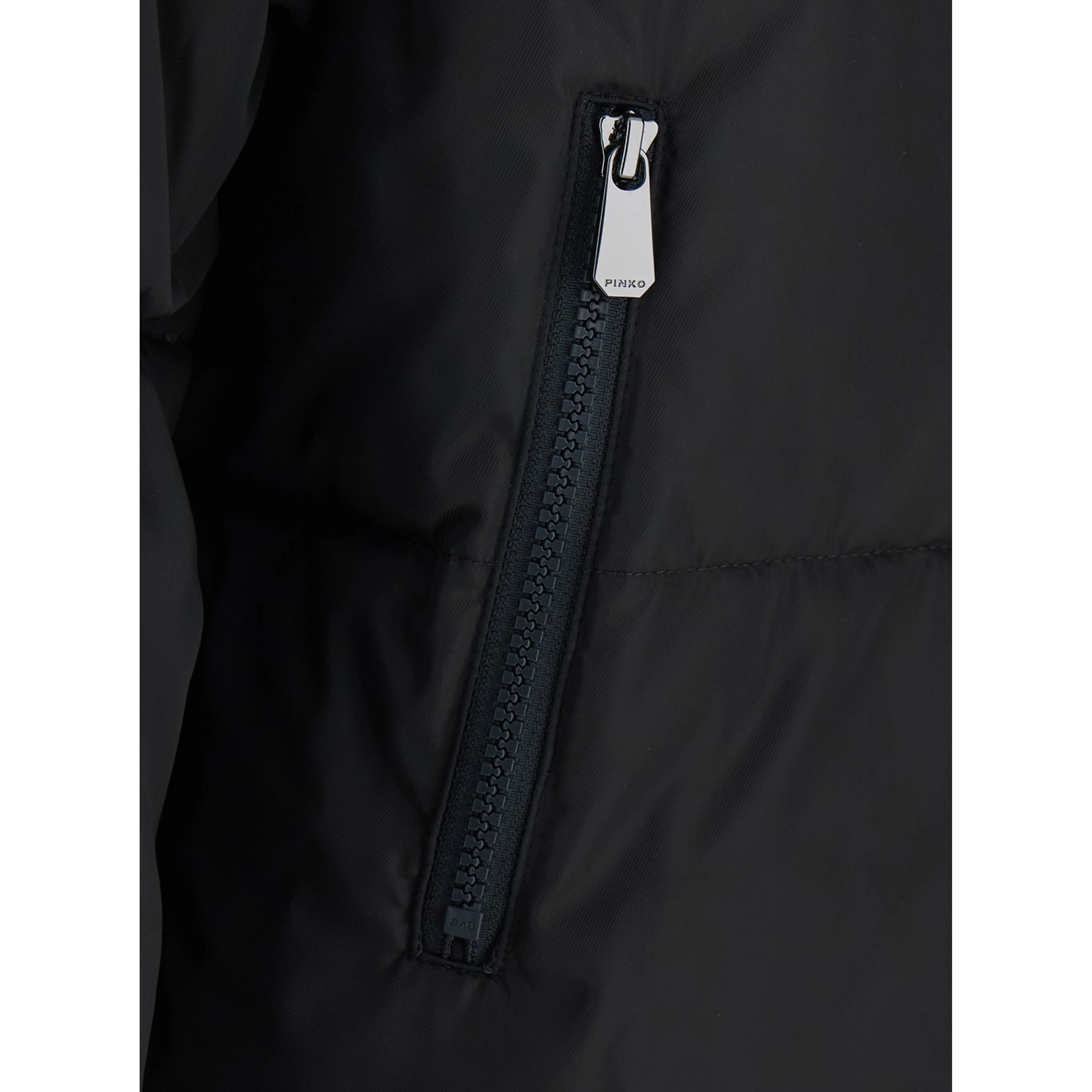 Godetia Brown Down jacket with hood with fur and quilted design in Tech Fabric Brown women