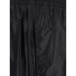 Black Pants with elasticated waist and logo patch on the front in Tech Fabric women