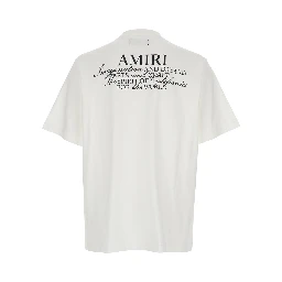 White T-Shirt with Spirit Print on the Front in Cotton for Men