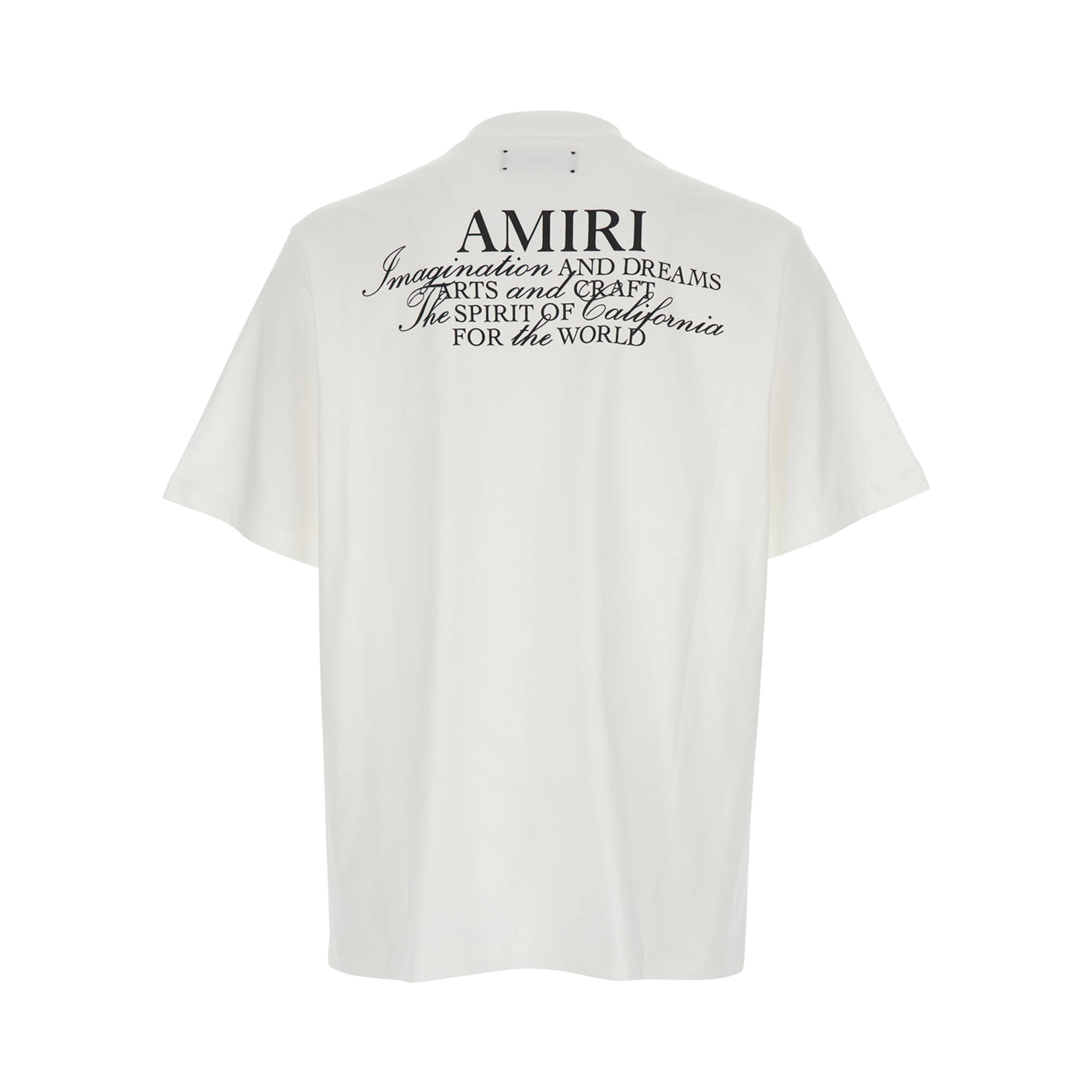 White T-Shirt with Spirit Print on the Front in Cotton for Men