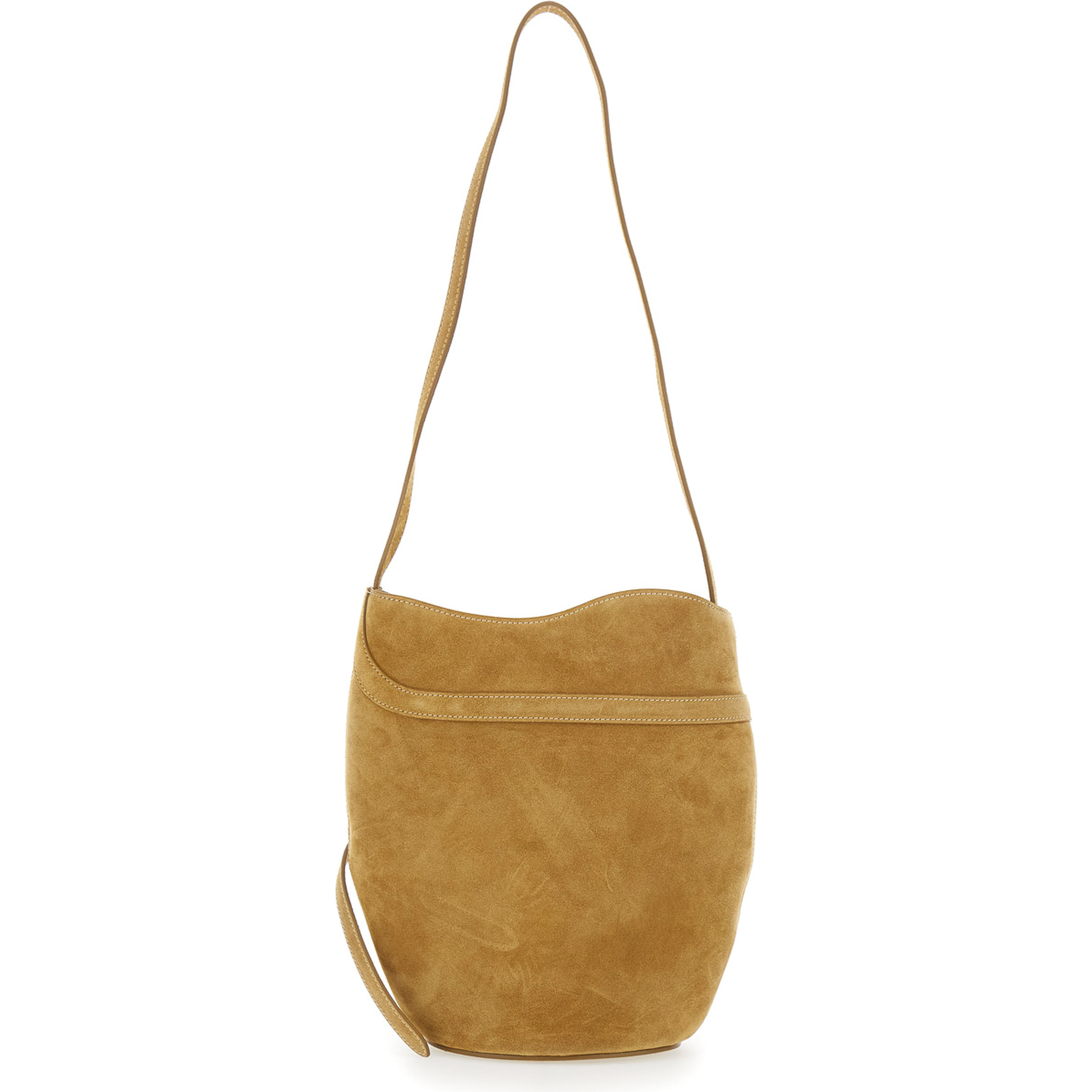 Brown Crossbody bag with Adjustable Strap in Suede for Women