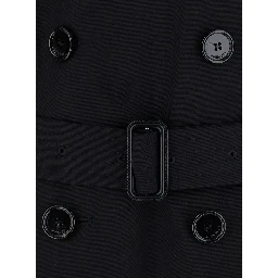 Trench with Detachable Detail in Black