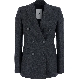 Gray Double-breasted Cashmere Wool Jackets