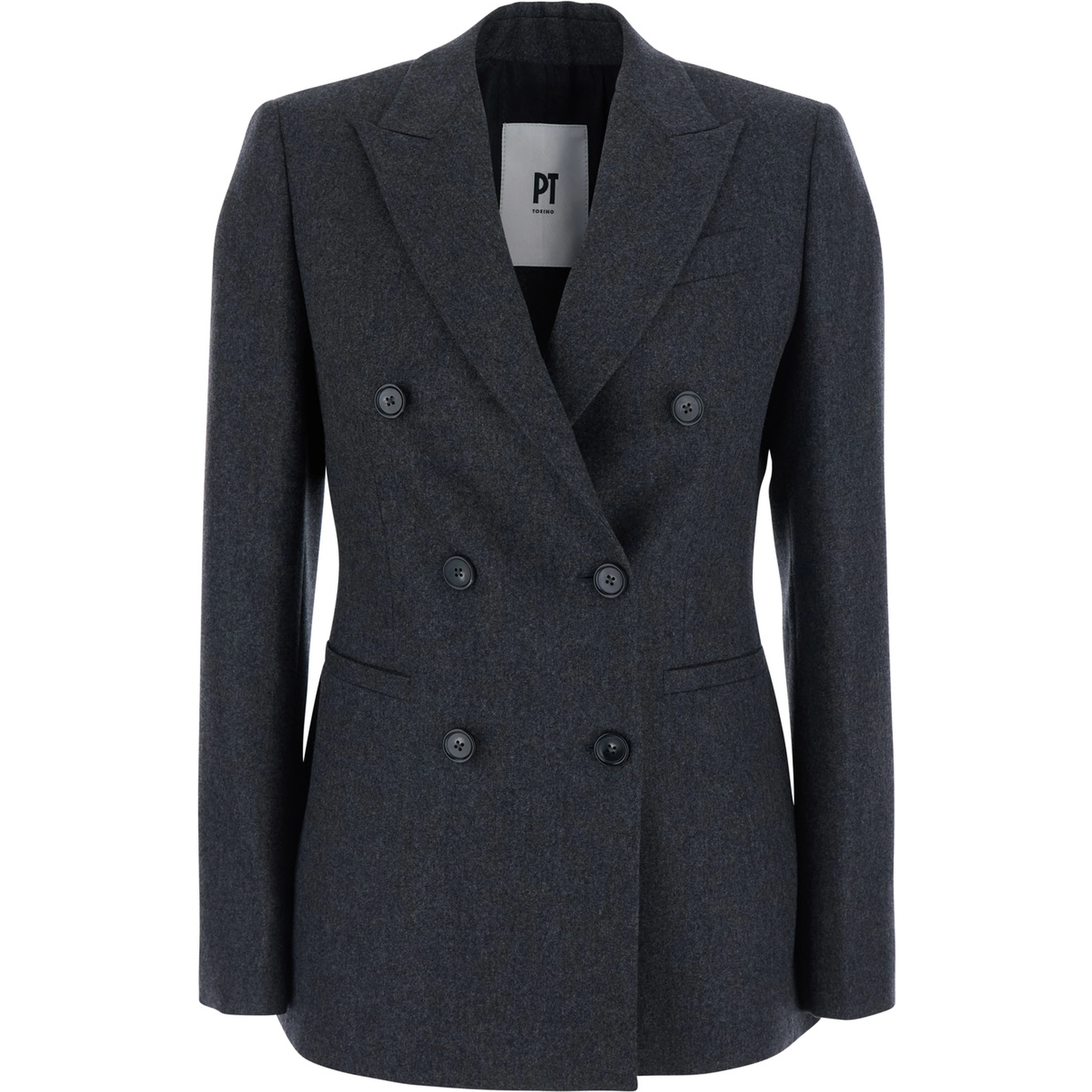 Gray Double-breasted Cashmere Wool Jackets