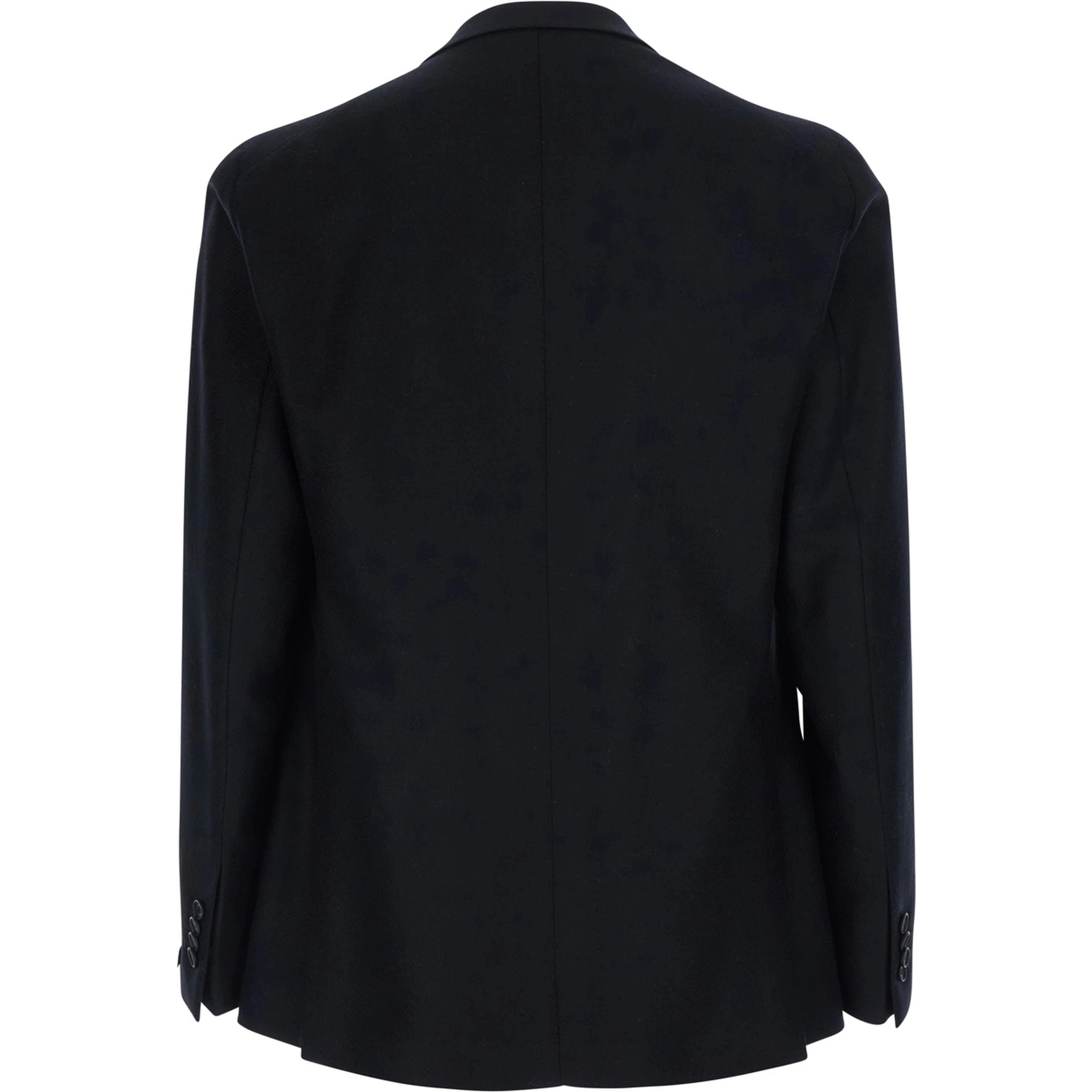 Montecarlo Black double-breasted jacket with Peak revers and pin on the front in wool for men