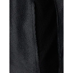 black Jacket with high collar and Web Stripe on the sleeves in leather for men